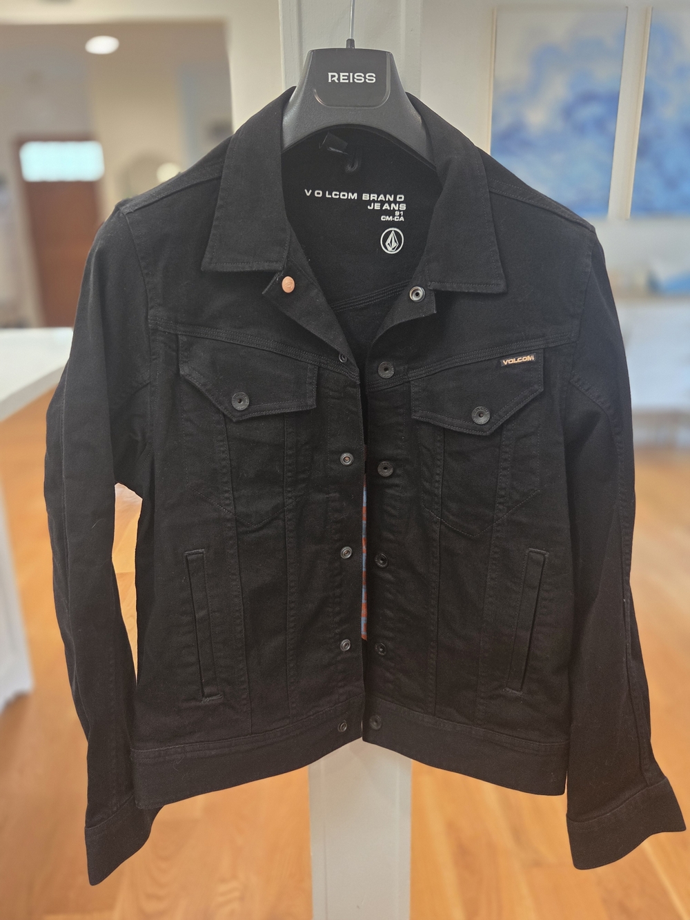 Volcom Mens Run The Jewels Limited Edition Black Denim Snap Button Jacket (M)